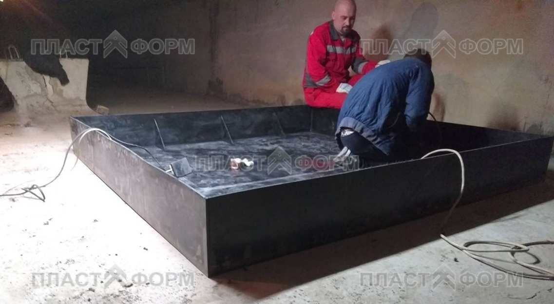 Изготовление емкостей из полипропилена и полиэтилена на объекте заказчика